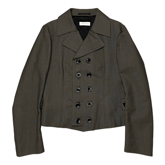 Dries Van Noten Cropped Belted Officer Jacket