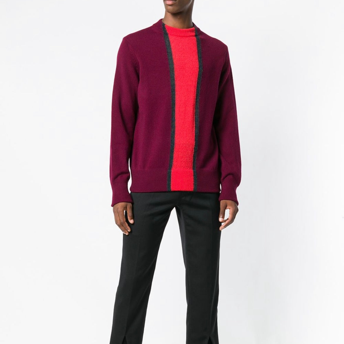 Namacheko Color Block Stripe Mohair Sweater Red - AW18