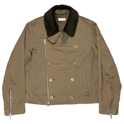 Dries Van Noten Faux Fur Collar Work Jacket