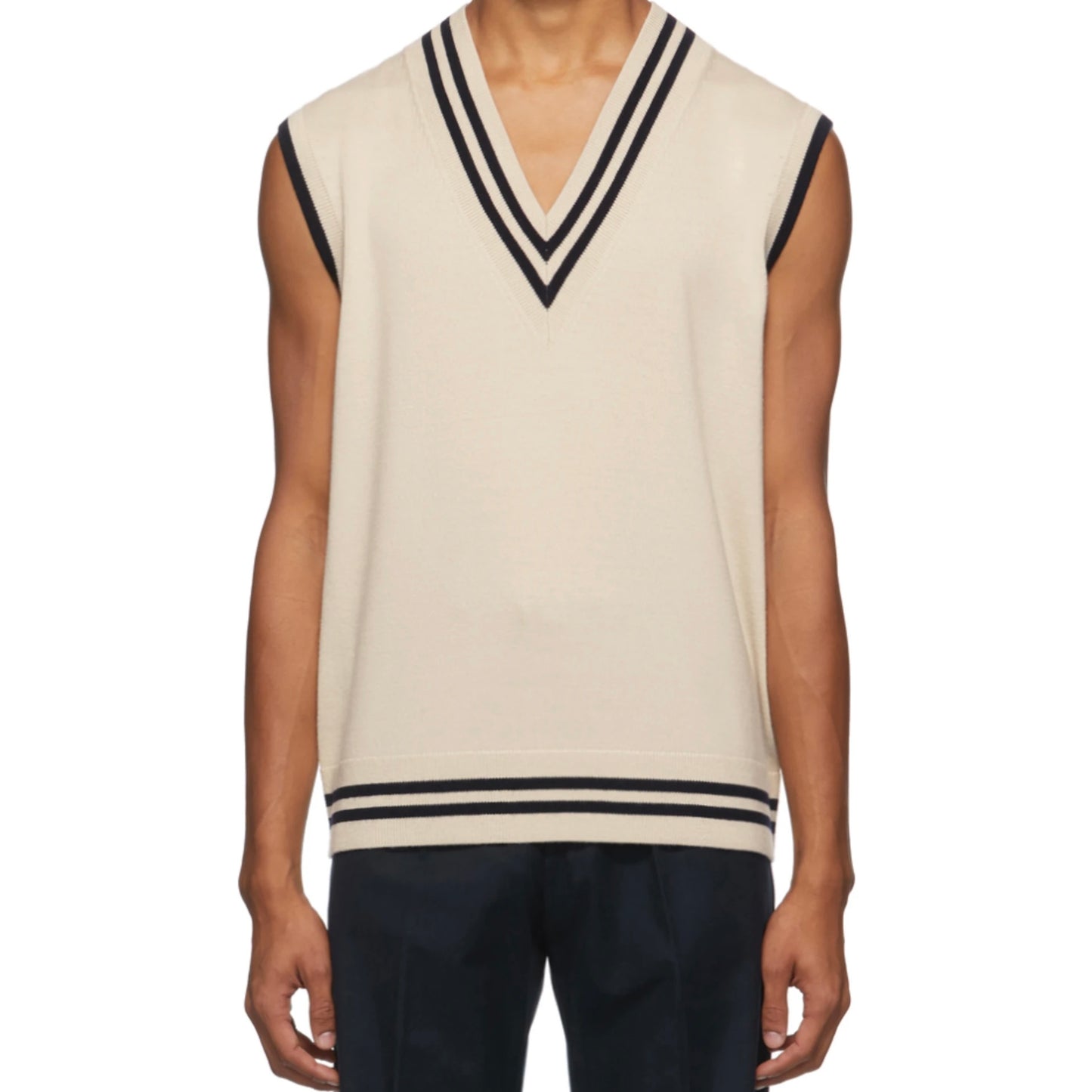 Dries Van Noten Contrast Stripe Knit Vest