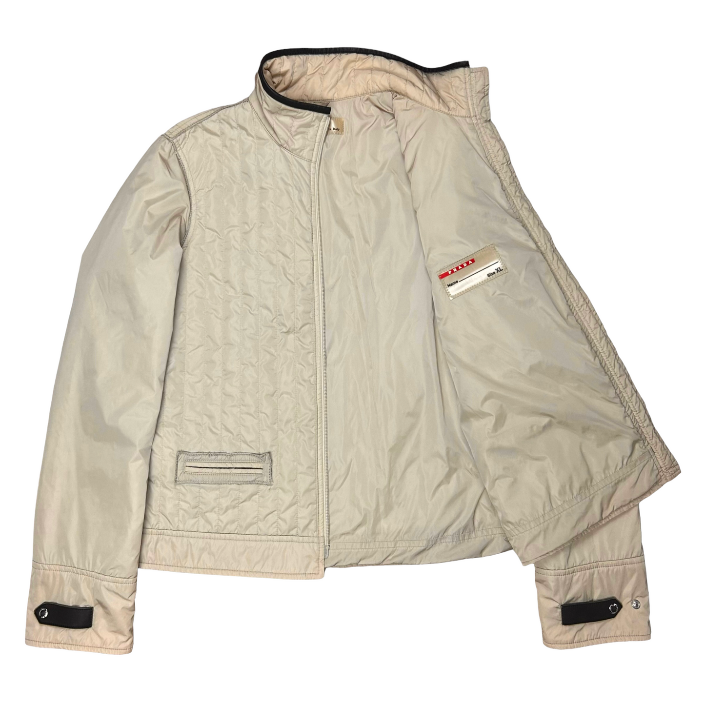 Prada Padded Leather Strap Flight Jacket