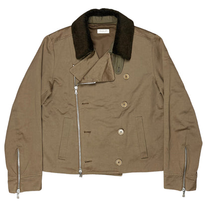 Dries Van Noten Faux Fur Collar Work Jacket