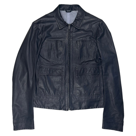 Jil Sander Cropped Leather Work Jacket