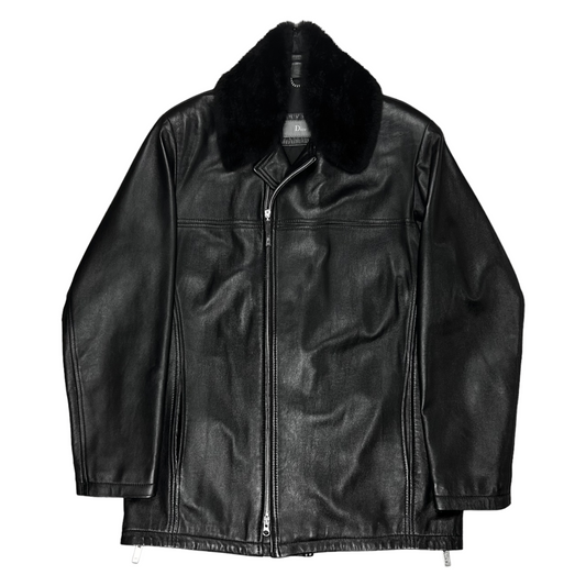 Dior Homme Datachable Faux Fur Leather Jacket