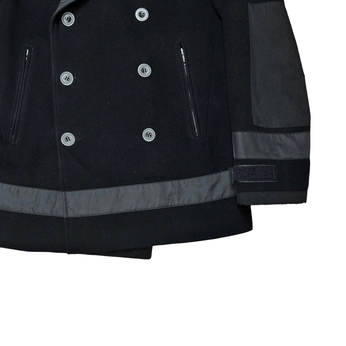 Prada Nylon Detail Caban Wool Coat - AW08