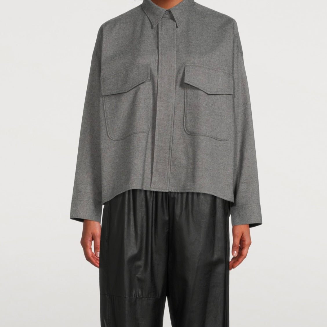 Maison Margiela MM6 Cropped Flannel Pocket Shirt - AW22