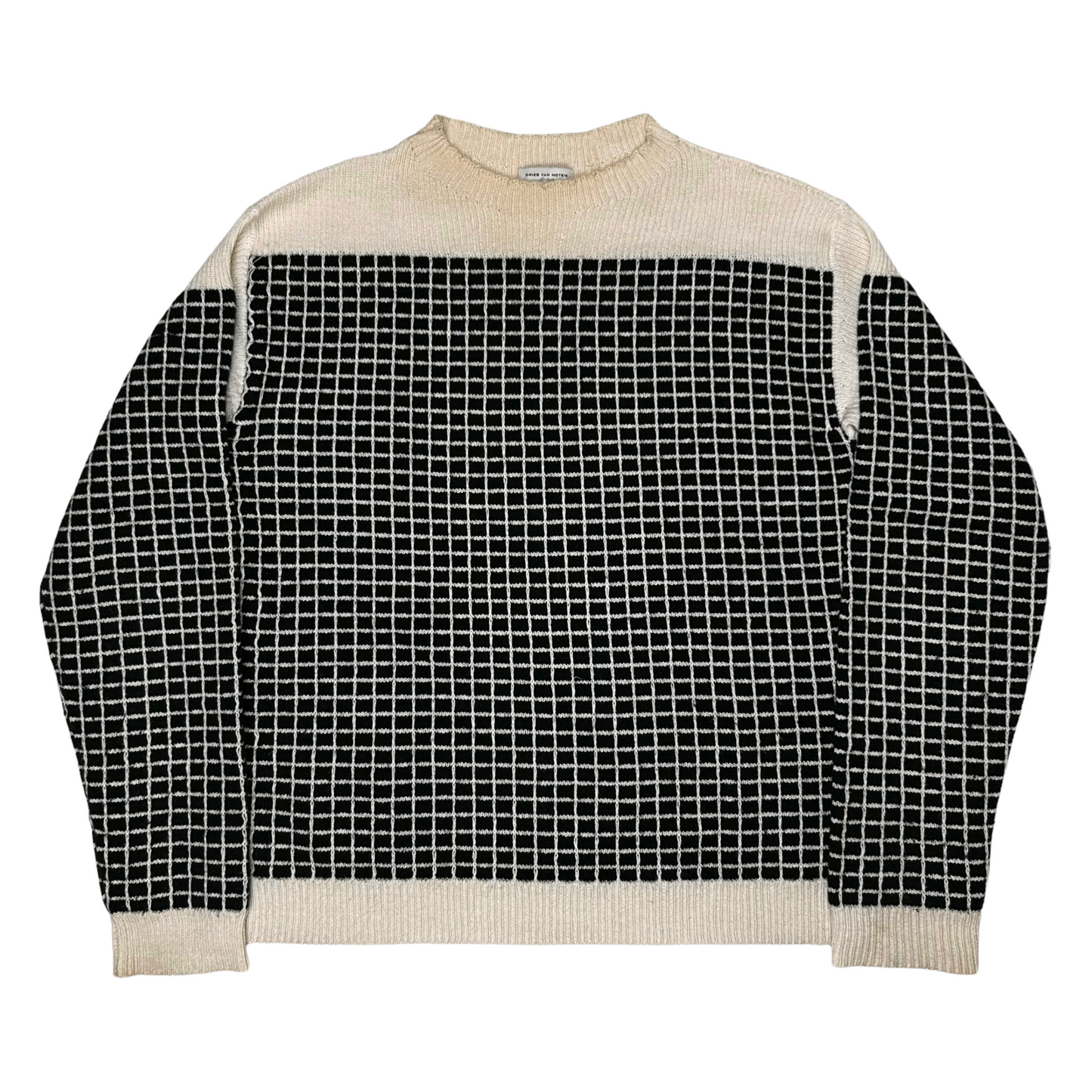 Dries Van Noten Funnel Grid Sweater - AW17