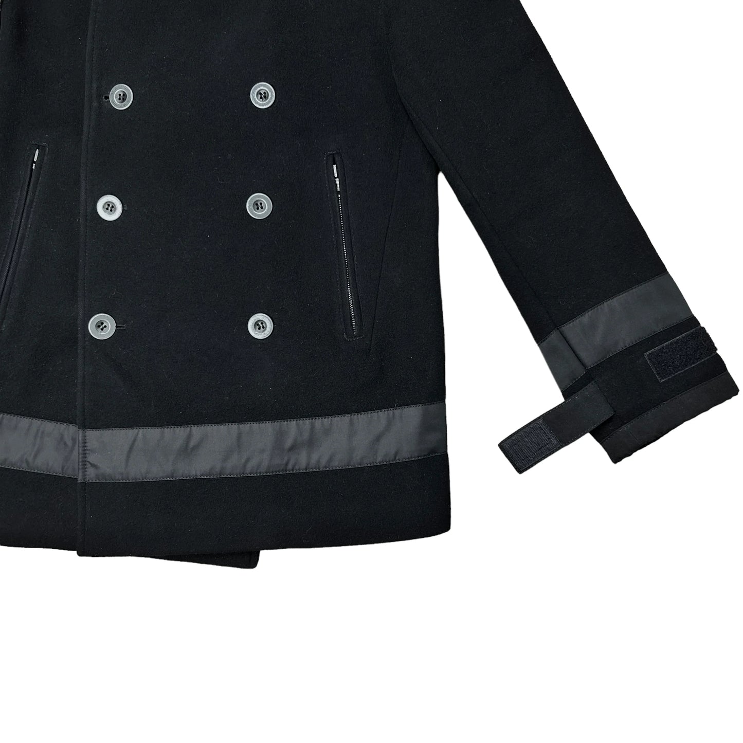 Prada Nylon Detail Caban Wool Coat - AW08