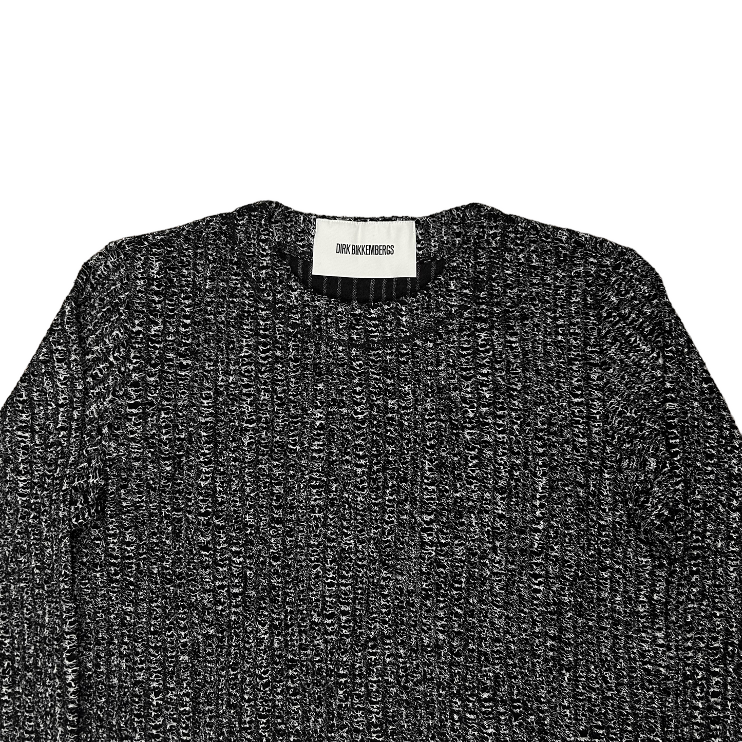 Dirk Bikkembergs Cropped Bouclé Wool Sweater Black - AW17