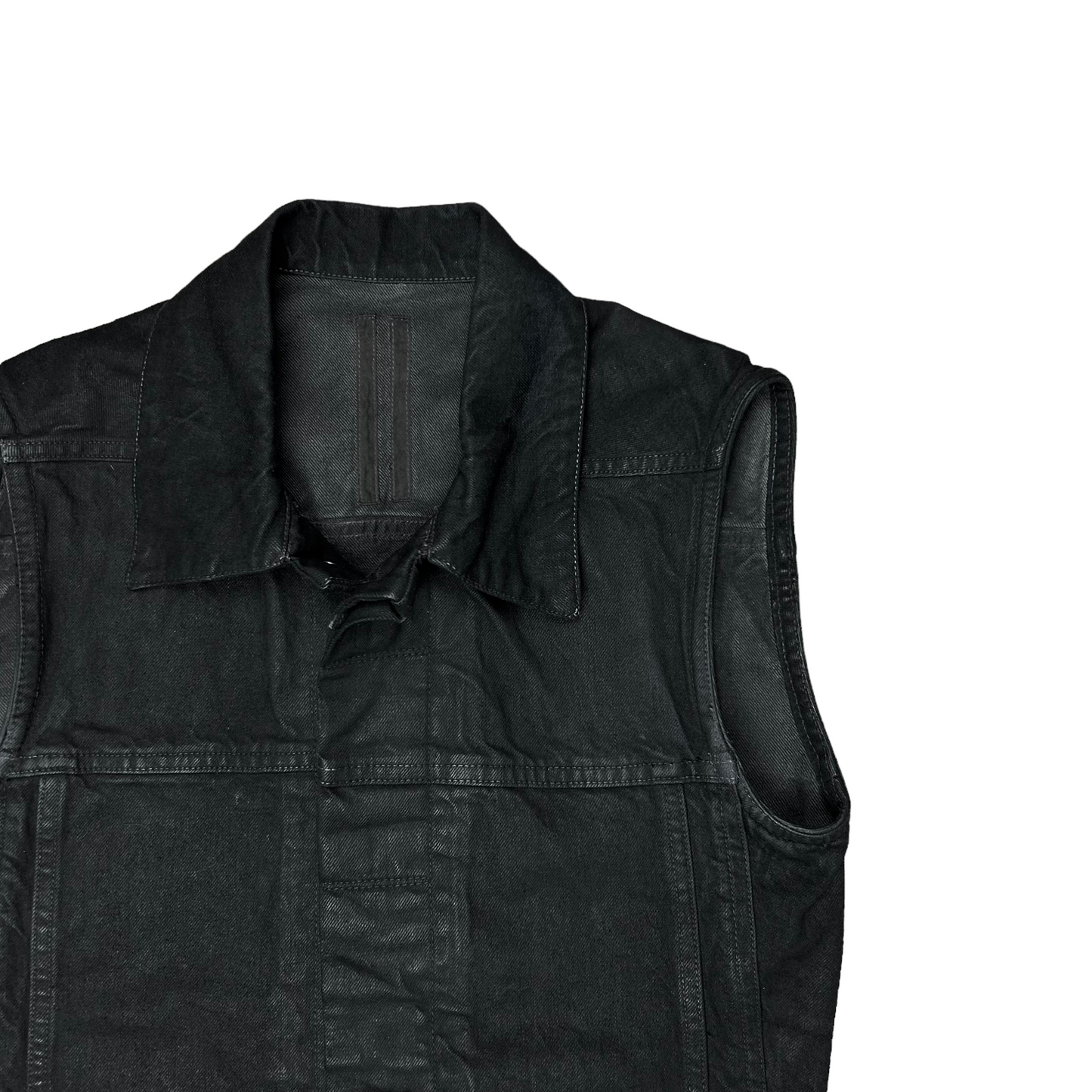 Rick Owens DRKSHDW Waxed Trucker Vest