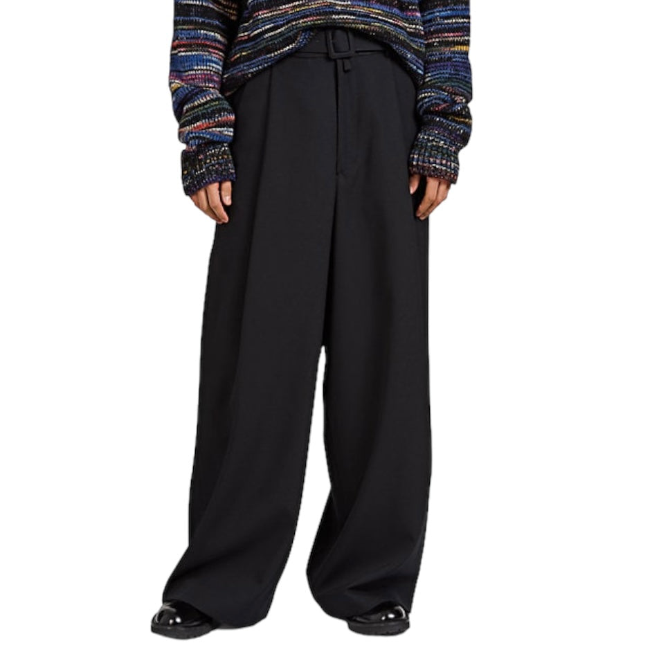 Dries Van Noten Wide Belted Pants AW19 Vertical Rags