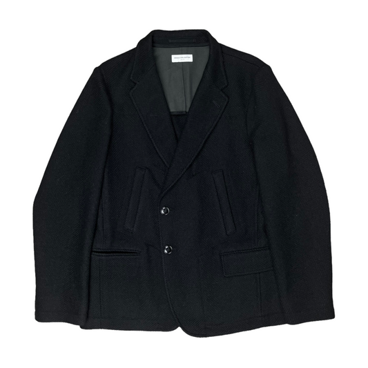 Dries Van Noten Asymmetrical Multi Pocket Wool Blazer