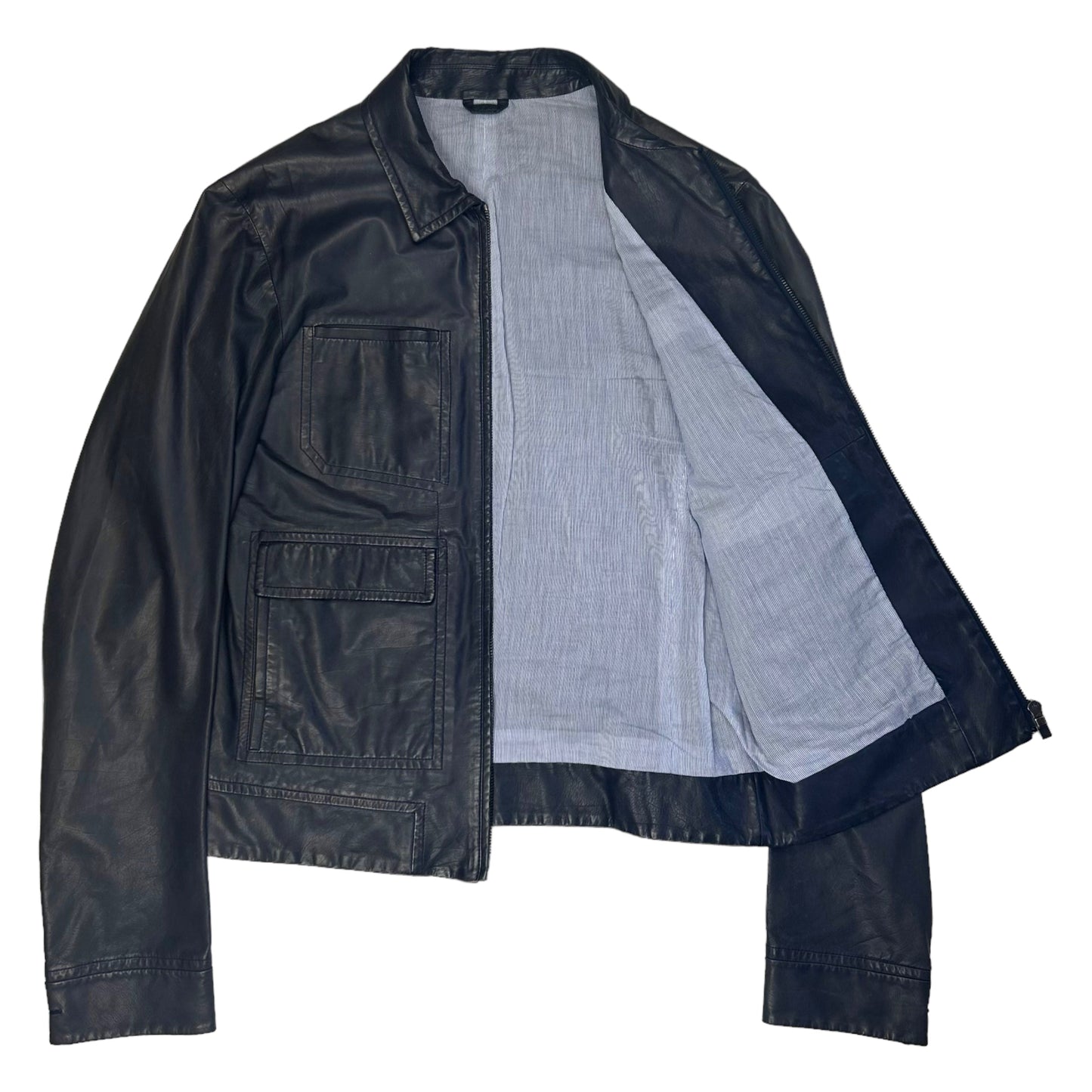 Jil Sander Cropped Leather Work Jacket