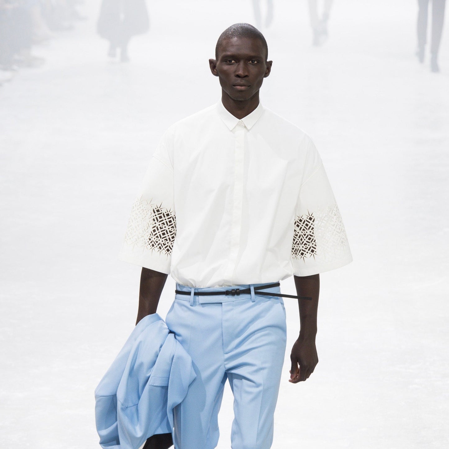 Haider Ackermann Oversized Laser Cut Short Sleeve Shirt - SS19