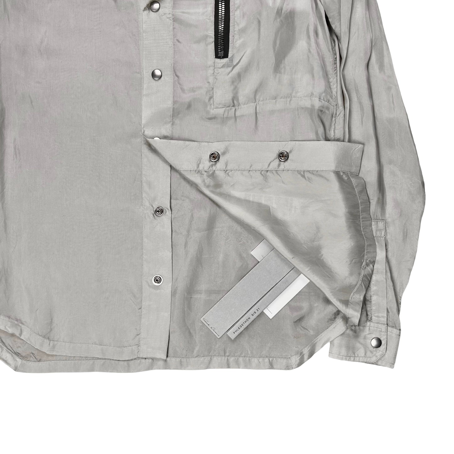 Rick Owens Cupro Larry Shirt Oyster - SS21