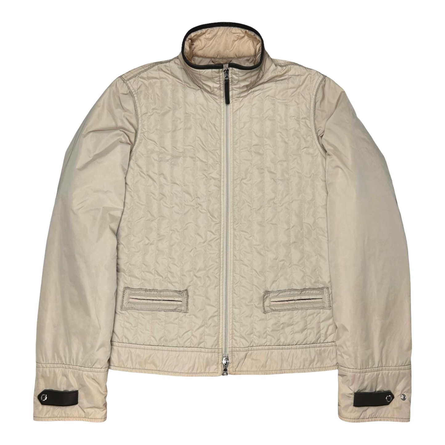 Prada Padded Leather Strap Flight Jacket