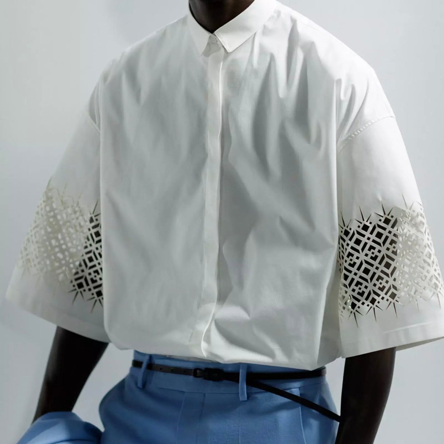 Haider Ackermann Oversized Laser Cut Short Sleeve Shirt - SS19