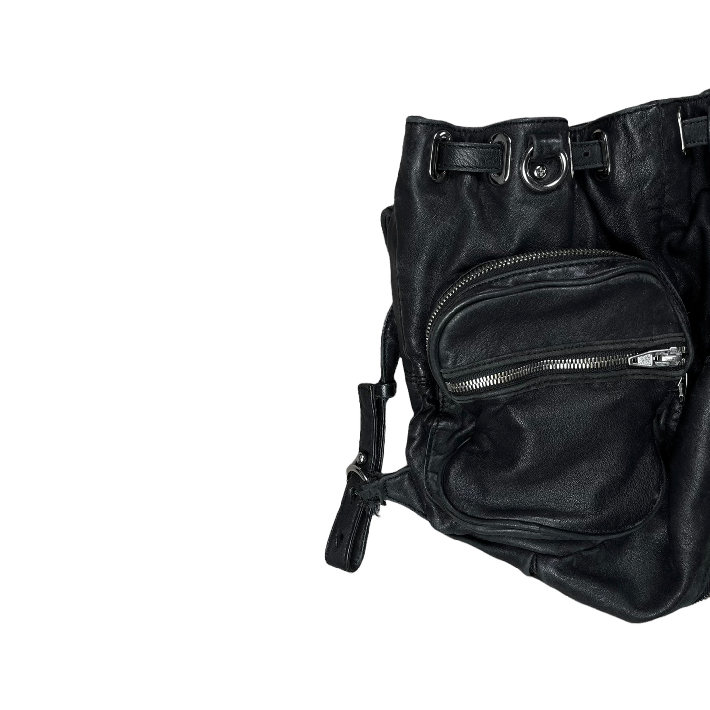 Alexander Wang Leather Hybrid Zip Bag