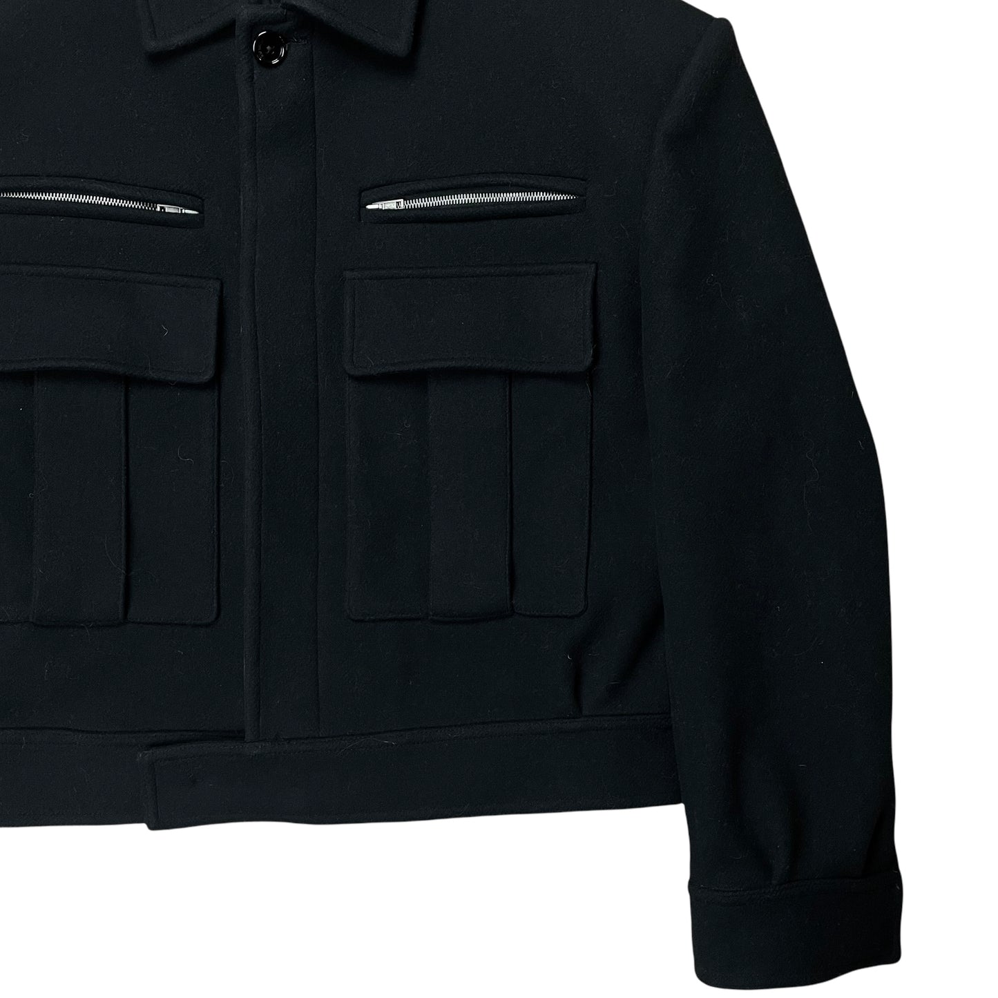 Raf Simons Cropped Military Wool Jacket - AW19