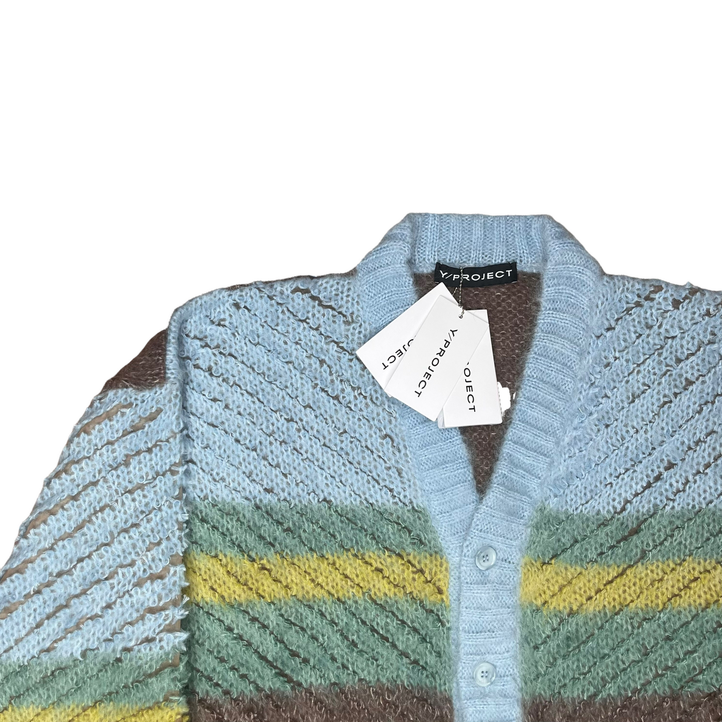 Y/Project Striped Mohair Knit Cardigan - AW20 – Vertical Rags