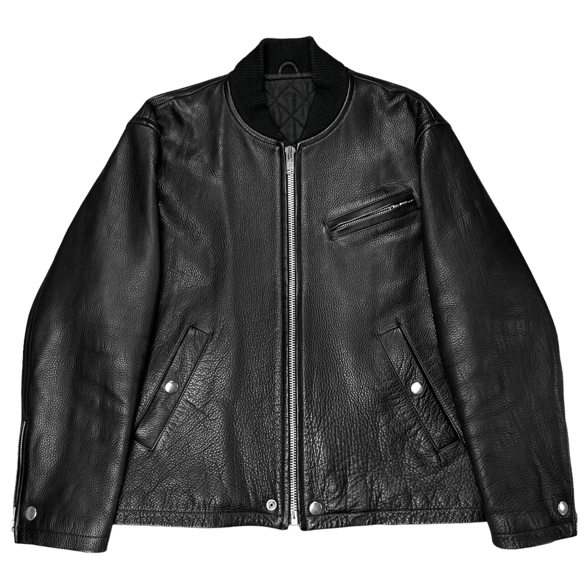 ジャケット・アウター comme des garcons homme ad1990 Comme des Garcons Homme Cropped Leather Zip Bomber Jacket