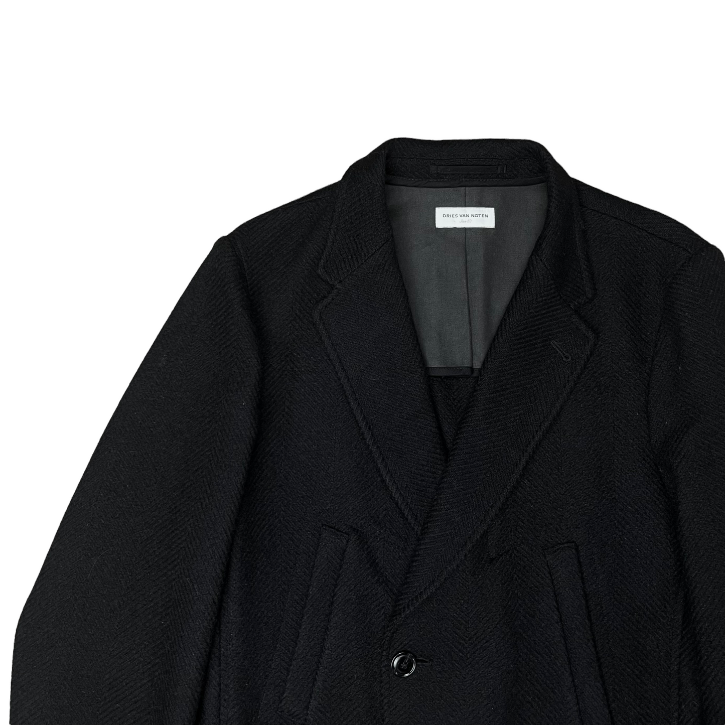 Dries Van Noten Asymmetrical Multi Pocket Wool Blazer