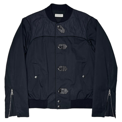 Dries Van Noten Chest Panel Leather Trim Bomber Jacket - SS12