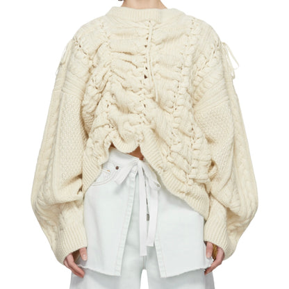 Y/Project Lace Up Cable Knit Sweater - SS20