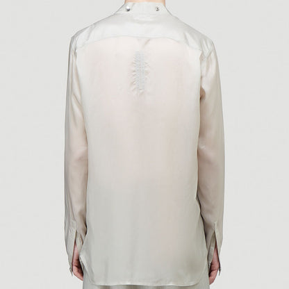 Rick Owens Cupro Larry Shirt Oyster - SS21